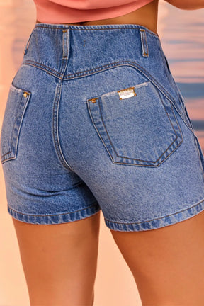 Short Jeans Com Botões