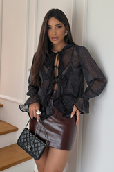 Mini Saia Reta Ivy Chocolate