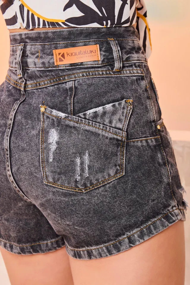 Short em Jeans Black